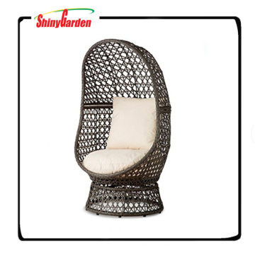 Harz Wicker Swivel Stuhl mit Kissen